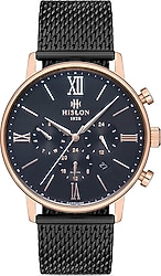 Hislon Date DT116R-04SR Hasır Kordon Siyah Erkek Kol Saati