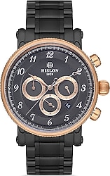 Hislon Masterwork MS102T-04SR Çelik Kordon Siyah Erkek Kol Saati