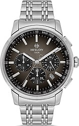 Hislon Masterwork MS103S-04SS Çelik Kordon Gümüş-Siyah Erkek Kol Saati