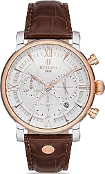 Hislon Masterwork MS105R-02KR Deri Kordon Kahverengi-Rose Gold Erkek Kol Saati