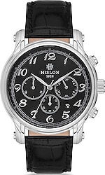 Hislon Masterwork MS106S-04BS Deri Kordon Siyah Erkek Kol Saati