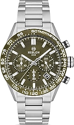 Hislon Masterwork MS107T-15SN Çelik Kordon Gümüş-Yeşil Erkek Kol Saati