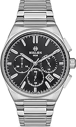 Hislon Masterwork MS136S-04SS Çelik Kordon Gümüş-Siyah Erkek Kol Saati