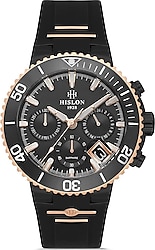 Hislon Masterwork MS147T-04BR Silikon Kordon Siyah-Rose Gold Erkek Kol Saati
