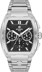 Hislon Masterwork MS151S-04SS Çelik Kordon Gümüş-Siyah Erkek Kol Saati