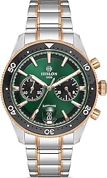 Hislon Masterwork MS154T-15SR Çelik Kordon Rose Gold-Yeşil Erkek Kol Saati