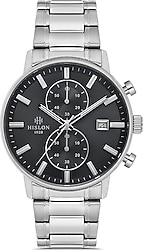 Hislon Masterwork MS200S-04SS Çelik Kordon Gümüş-Siyah Erkek Kol Saati