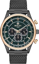 Hislon Masterwork MS101T-15SR Hasır Kordon Siyah-Yeşil Erkek Kol Saati