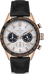 Hislon Masterwork MS107T-02BR Deri Kordon Siyah-Beyaz Erkek Kol Saati