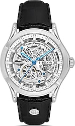 Hislon Solid SD201S-16BS Deri Kordon Siyah-Gümüş Erkek Kol Saati