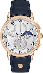 Hislon Timeless TM143R-02MR Deri Kordon Lacivert Erkek Kol Saati