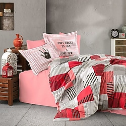 Hobby Bermuda Koral Poplin Tek Kişilik Nevresim Takımı