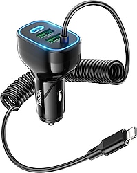 Hoco NZ11A 30 W Lightning Kablolu Hızlı Araç Şarj Aleti