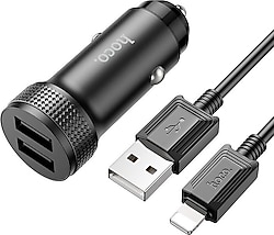 Hoco Z49 12 W USB to Lightning Kablolu Hızlı Araç Şarj Aleti