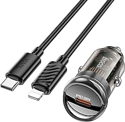 Hoco Z53A 30 W Lightning Kablolu Hızlı Araç Şarj Aleti