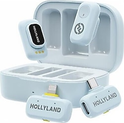 Hollyland LARK A1 Combo Mavi 2'li Kablosuz Yaka Mikrofonu