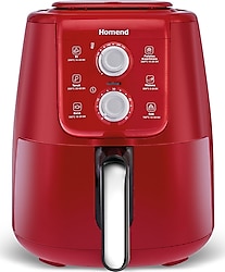Homend Airfryday 2511H 4 lt Kırmızı Silver Yağsız Fritöz