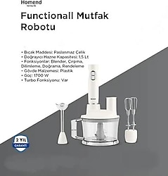 Homend Functionall 2850H 1700 W Mutfak Robotu