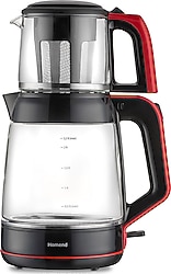 Homend Infinity 1764H Siyah Kırmızı 1900 W Cam Çay Makinesi