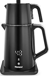 Homend Royaltea Cooltouch 1798H Siyah 1850 W Konuşan Çelik Çay Makinesi
