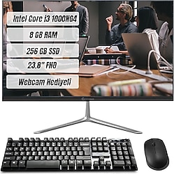 Hometech Alfa 3250 i3-1000NG4 8 GB 256 GB SSD Iris Plus Graphics 23.8" Full HD All in One PC