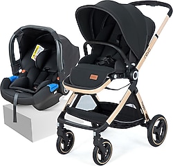 Huggy Revo 5 in 1 Siyah Travel Sistem Bebek Arabası