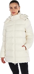 Hummel Kbella 940242-9003 Kapüşonlu Beyaz Kadın Şişme Mont