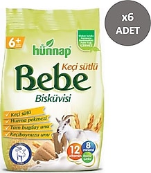 Hünnap Keçi Sütlü Bebe Bisküvisi 200 gr 6 Adet