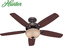Hunter Builders Deluxe Çağdaş Bronz Aydınlatmalı Tavan Vantilatörü