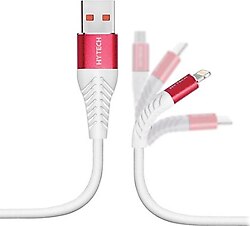 Hytech HY-X330 1.2 m Kırmızı-Beyaz USB to Lightning Hızlı Şarj Kablosu