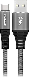 Hytech HY-X410 1 m 3A Type-C to USB Data ve Şarj Kablosu Gri