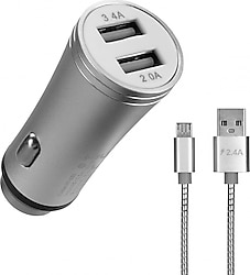 Hytech HY-X62 3.4A Micro USB Kablolu Araç Şarj Aleti