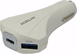 Hytech HY-XQ55 2 USB 1 Type-C Beyaz Araç Şarj Aleti
