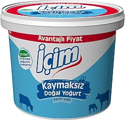 İçim Yarım Yağlı Kaymaksız Yoğurt 2 kg
