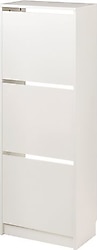 IKEA Bissa Beyaz 49x28x135 cm 3 Kapaklı Ayakkabılık