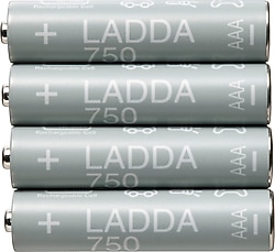IKEA Ladda HR03 750 mAh 4'lü Şarjlı AAA İnce Kalem Pil
