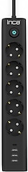 Inca IPW-44TU 5'li 1.5 m 3 USB'li Type-C Akım Korumalı Priz