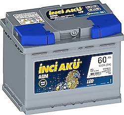 İnci AGM Leo 12 V 60 Ah 680 A EN Start-Stop Akü