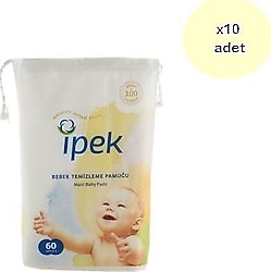 İpek Maxi 60'lı 10 Adet Bebek Temizleme Pamuğu