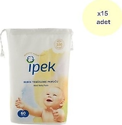 İpek Maxi 60'lı 15 Adet Bebek Temizleme Pamuğu