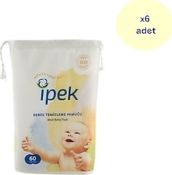 İpek Maxi 60'lı 6 Adet Bebek Temizleme Pamuğu