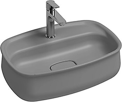 İsvea Fluido 60 cm Tezgah Üstü Gri Çanak Lavabo