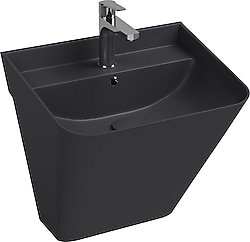 İsvea Sott Aqua 50 cm Asma Antrasit Monoblok Lavabo