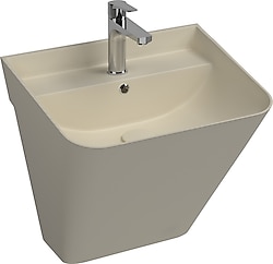 İsvea Sott Aqua 50 cm Asma Fildişi Monoblok Lavabo