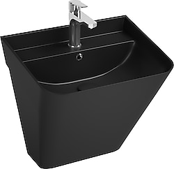 İsvea Sott Aqua 50 cm Asma Siyah Monoblok Lavabo