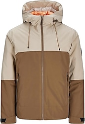 Jack&Jones Aiden Transitional 12260486 Kapüşonlu Kahverengi Erkek Mont