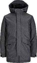 Jack&Jones Black 12247510 Kapüşonlu Erkek Parka