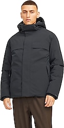 Jack&Jones Blawave 12259457 Kapüşonlu Siyah Erkek Mont