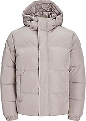 Jack&Jones Bradley 12256974 Kapüşonlu Bej Erkek Şişme Mont