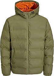 Jack&Jones Elements 12239020 Kapüşonlu Yeşil Erkek Şişme Mont